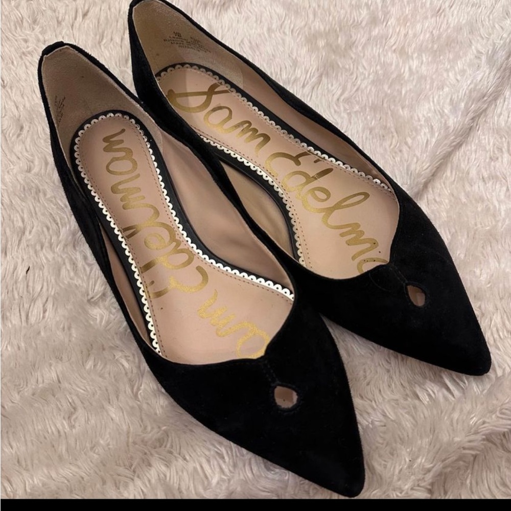Sam Edelman Rosalie Suede Black Flats, size 7